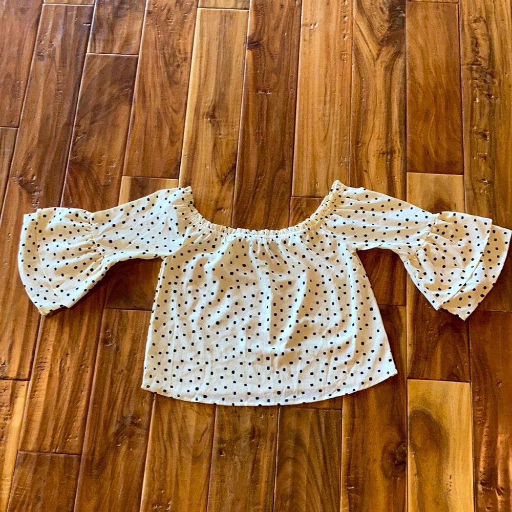 Women’s Polka Dot 3/4 sleeve blouse-Amuse Society